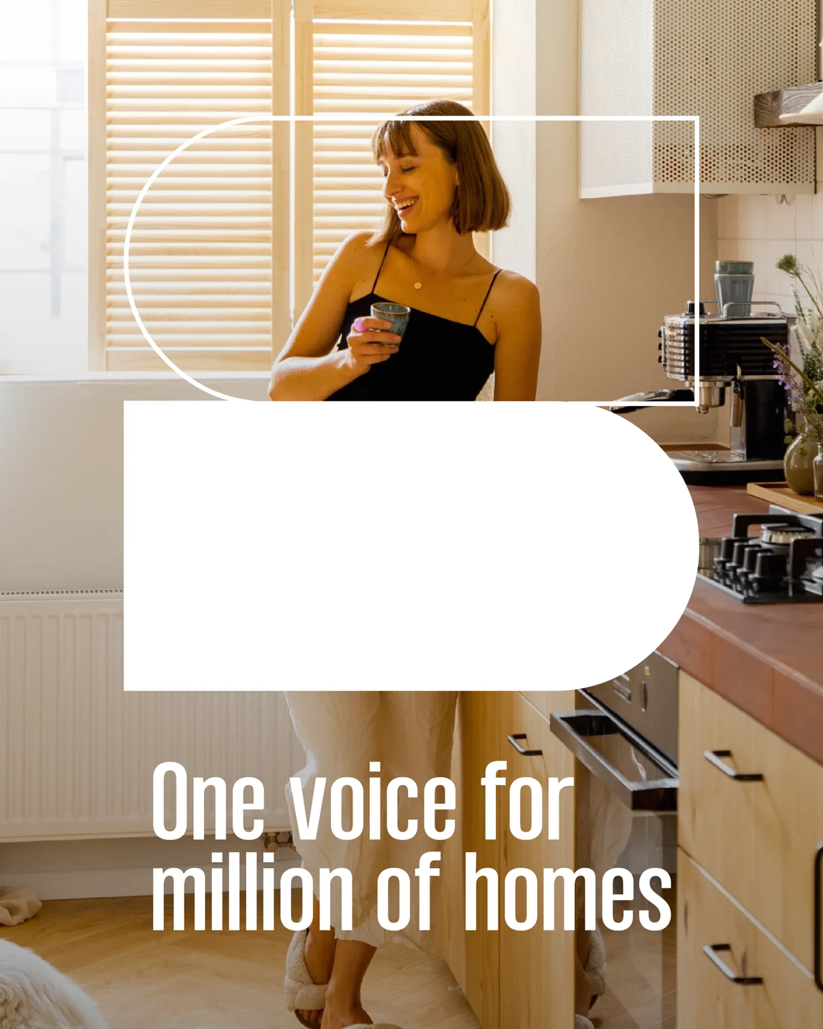 Campagnebeeld van EFSI – European Federation for Services to Individuals met huiselijke setting en slogan “One voice for million of homes”